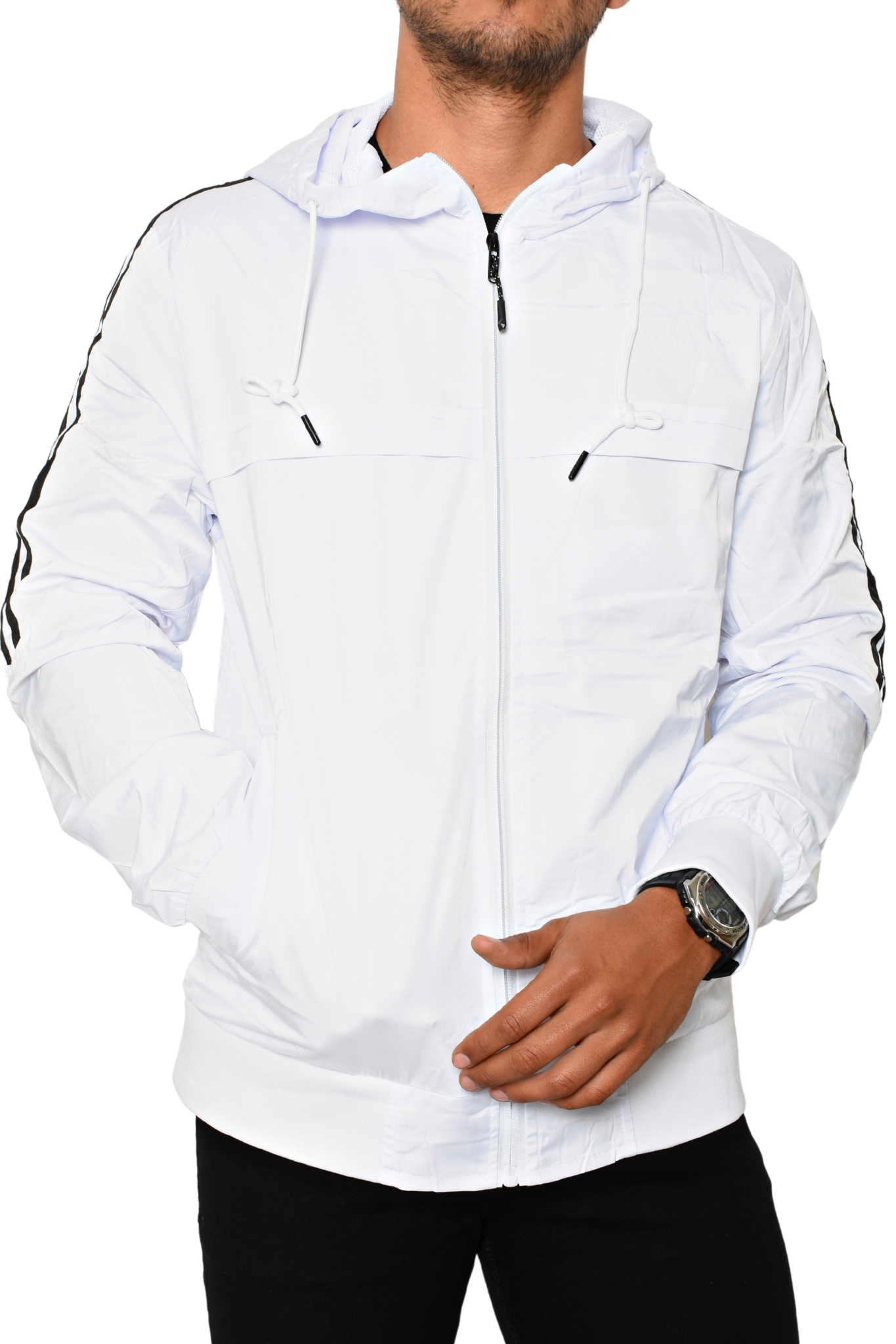 Chamarra Blanca Detalle Franja Hombros