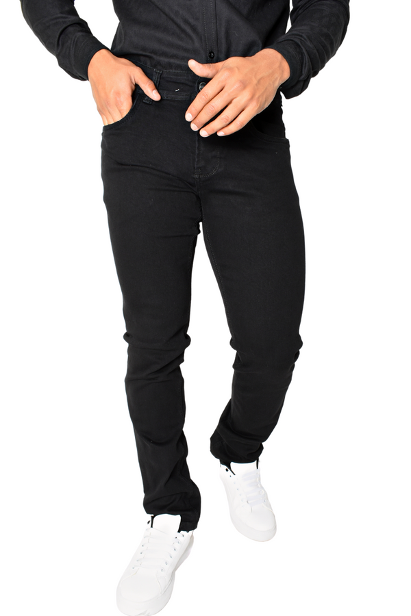 Pantalón De Mezclilla Negro Liso Skinny Cód. 60A