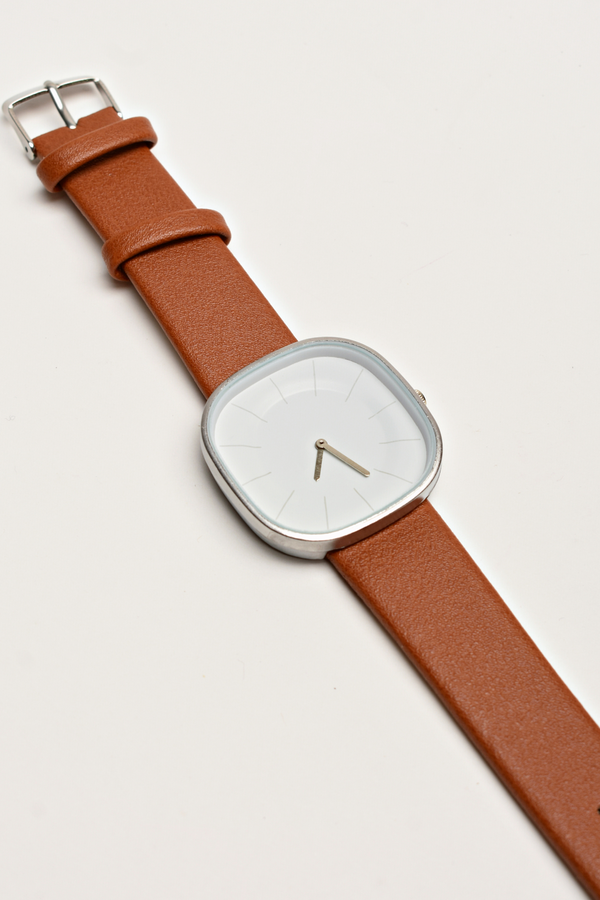 Reloj Café / Blanco Cuadrado