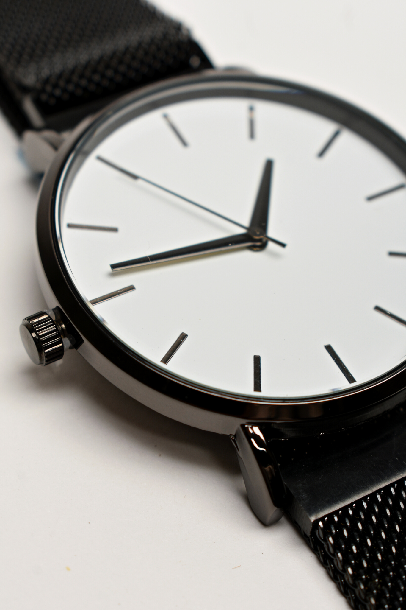 Reloj Negro / Blanco Metal