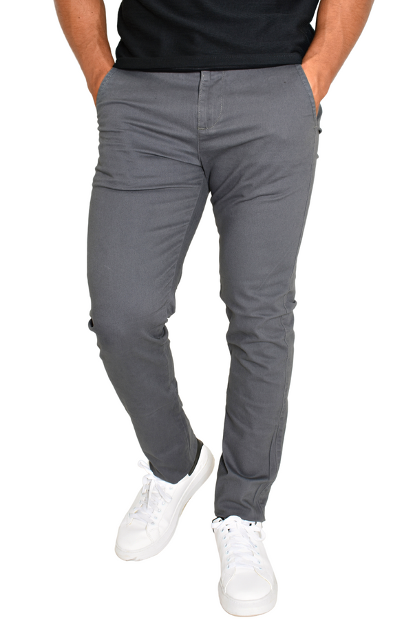 Pantalón Gabardina Corte Slim Gris