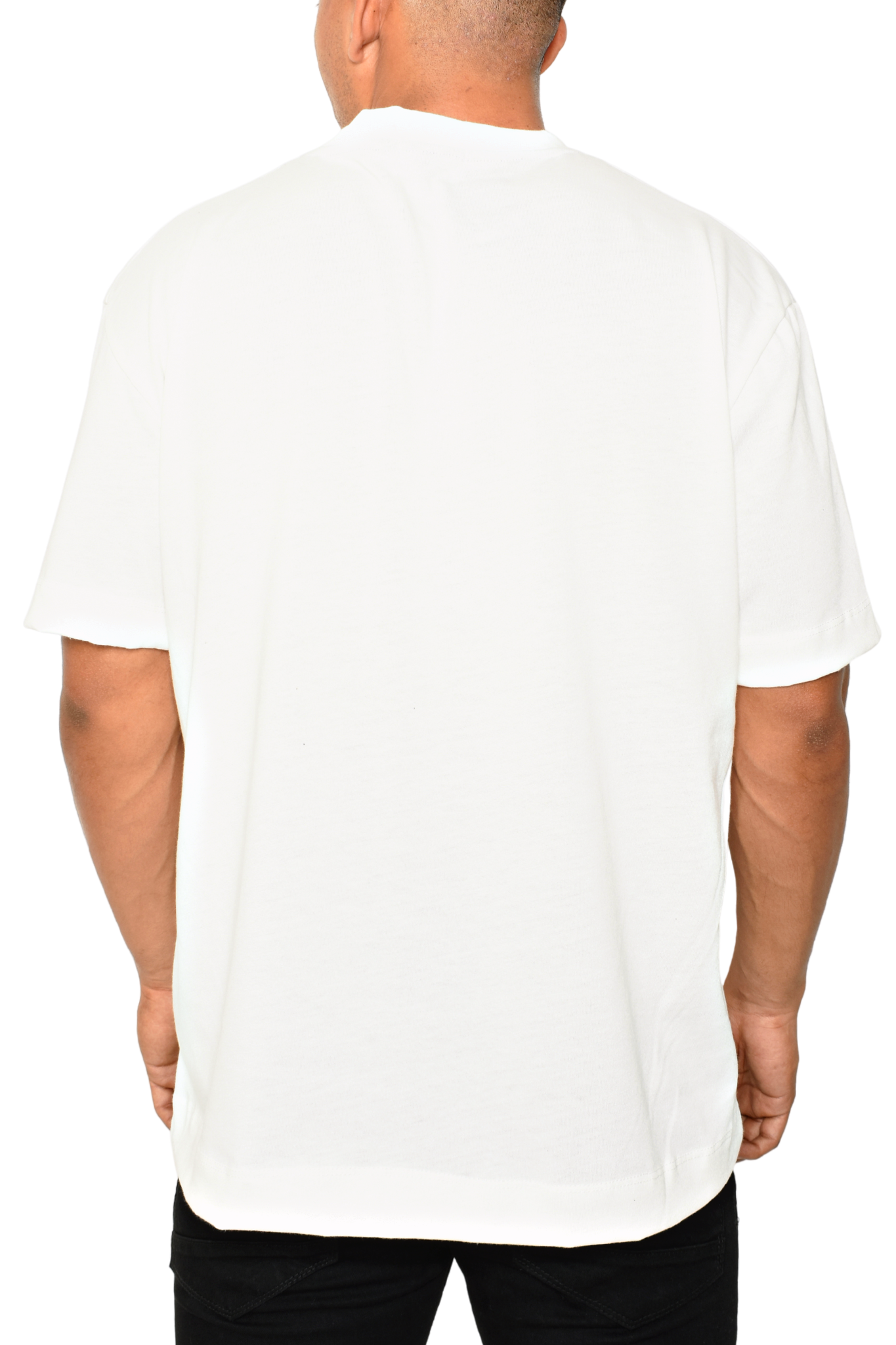 Playera Blanca Oversize Cuello Redondo M.C