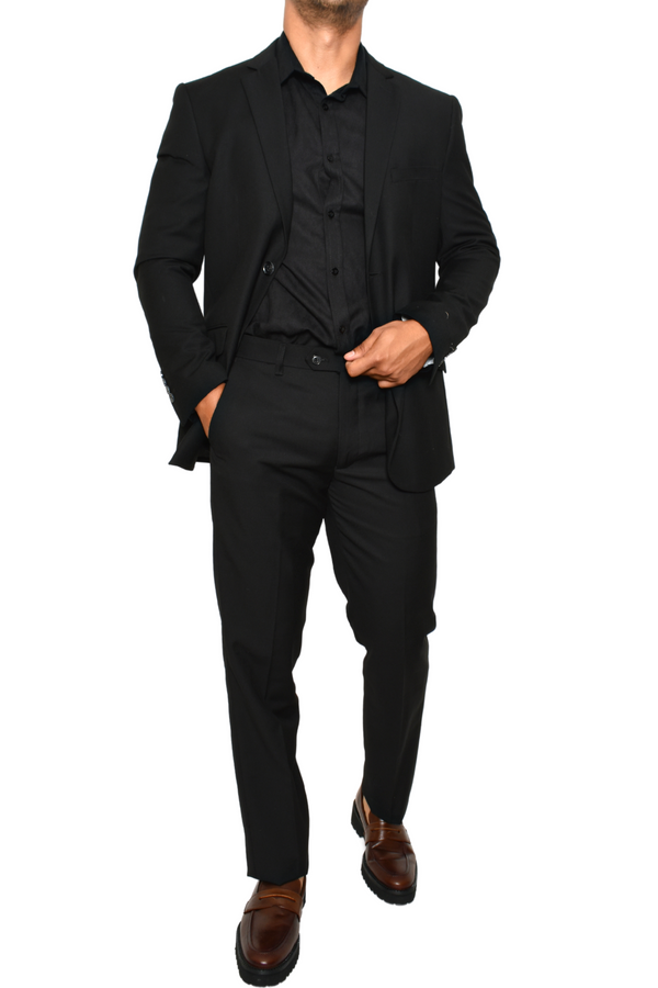 Traje Negro Liso 2 Botones