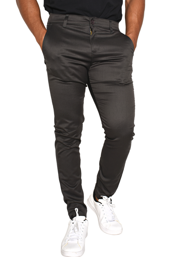 Pantalón de Vestir Liso Slim Lyon Gris Intenso