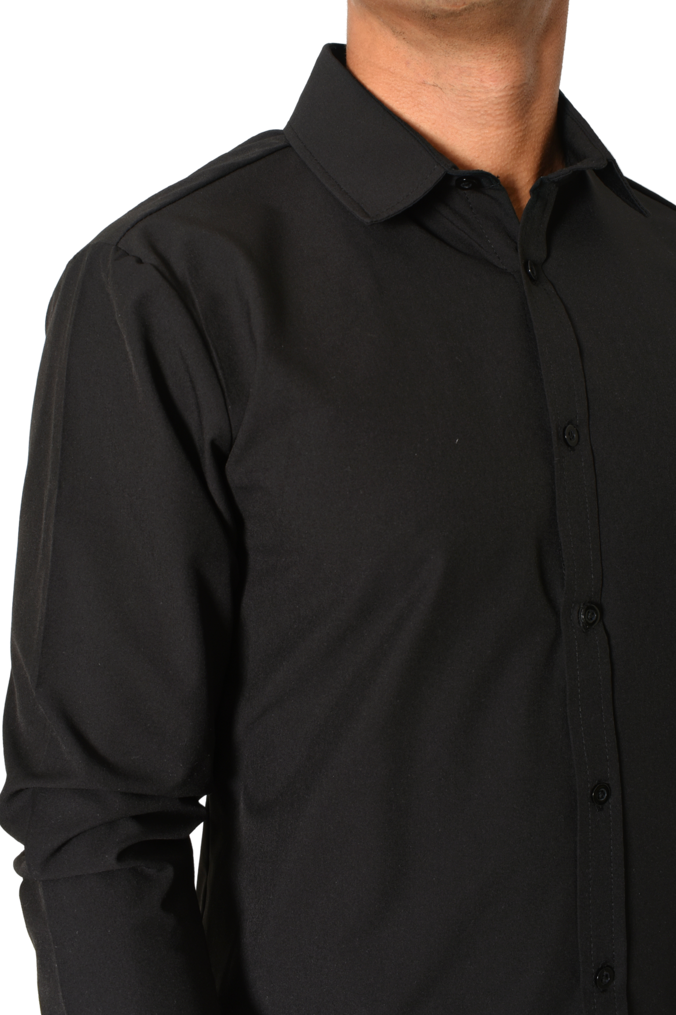 Camisa Negra Moller Cuello Sport Antifluidos M.L.