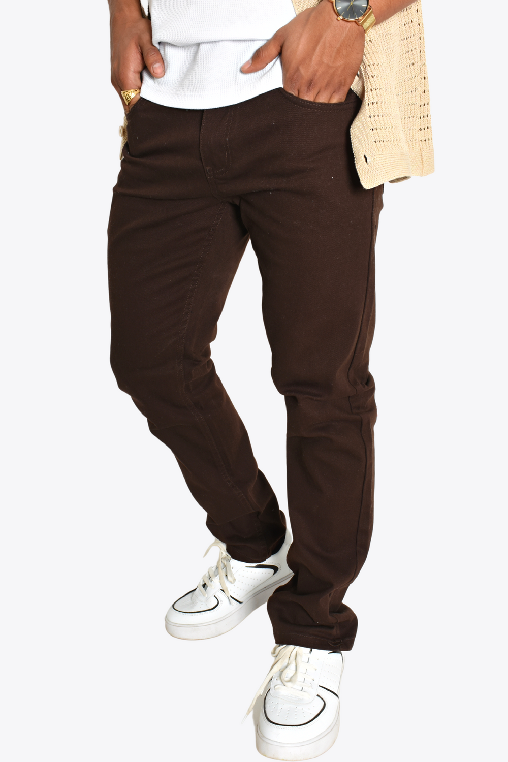 Pantalon cafe camisa hotsell