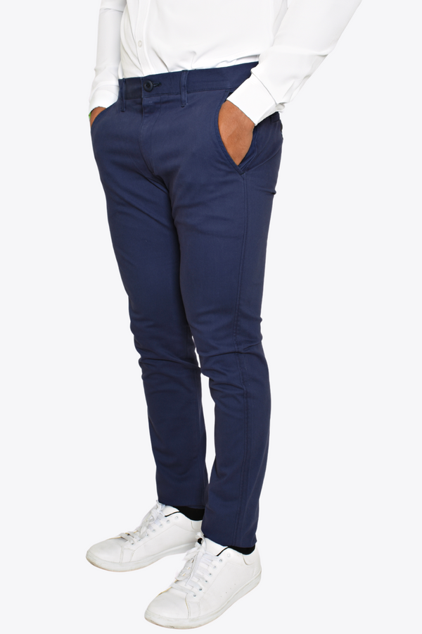 Pantalón Tipo Gabardina Skinny Azul Marino