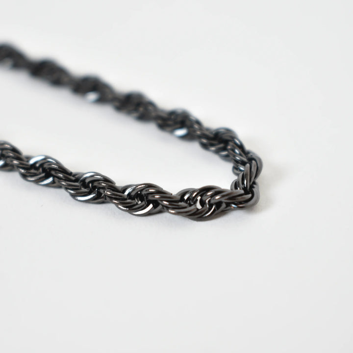 Pulsera Acero Trenza Negro 4mm Moller Detalle Trenza