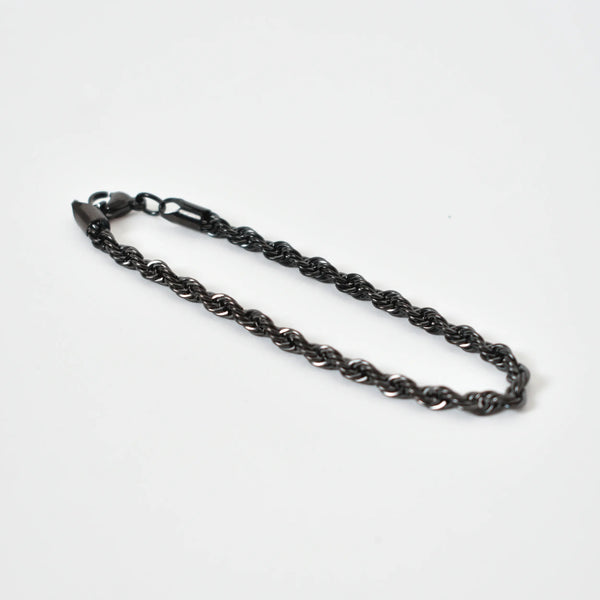 Pulsera Acero Trenza Negro 4mm Moller Vista General