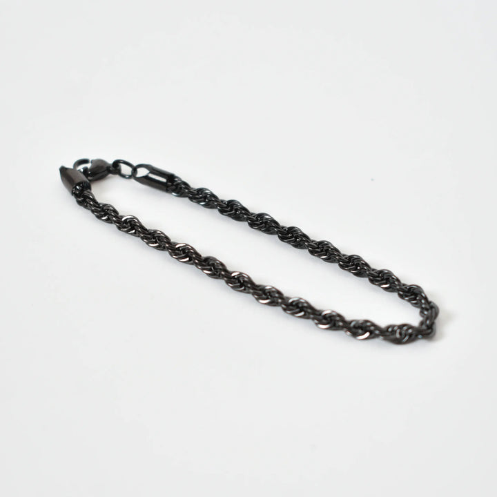 Pulsera Acero Trenza Negro 4mm Moller Vista General