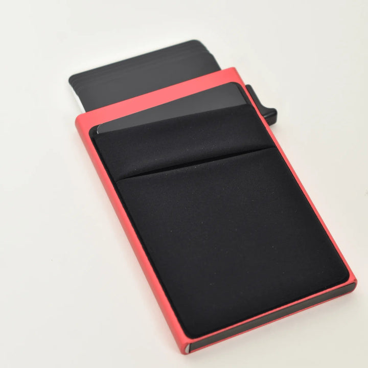 Tarjetero Minimalista Rojo Moller Vista General