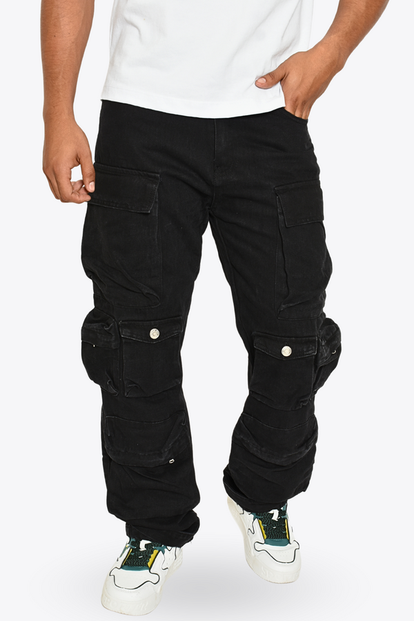 Jogger Cargo Detalle Bolsas Negro