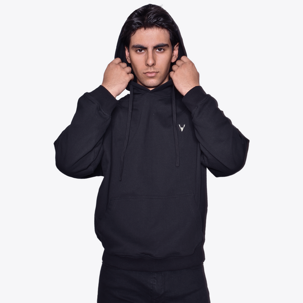 Sudadera Raw Terry Moller Brand Negra