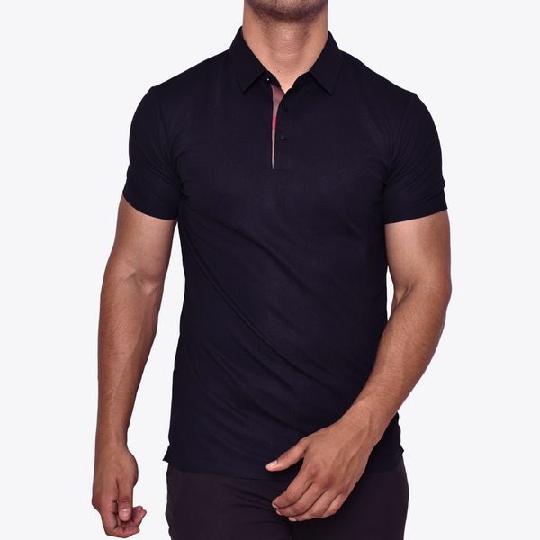 Polo Stretch Premium Sin Costuras Negra
