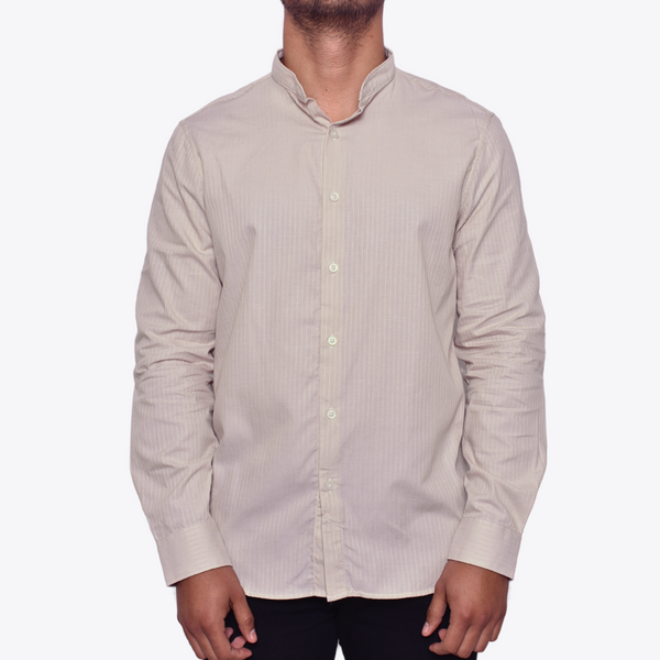Camisa Mao M.L Beige Detalle Lineal