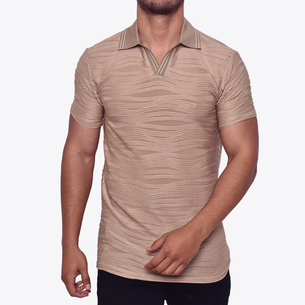 Polo M.C Olas Texturizadas Khaky