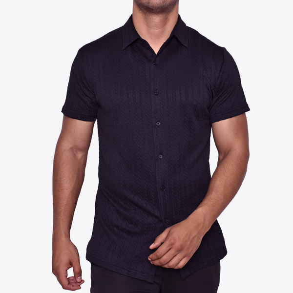 Camisa Tejida Trenzatto Negra M.C