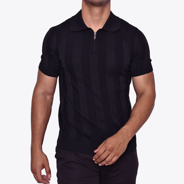 Polo Tejida Shade Zipper Negra