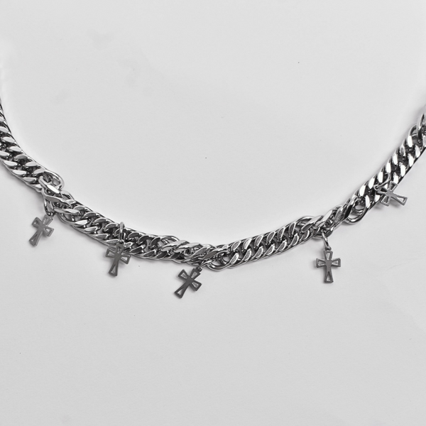 Collar Crosses Plateada