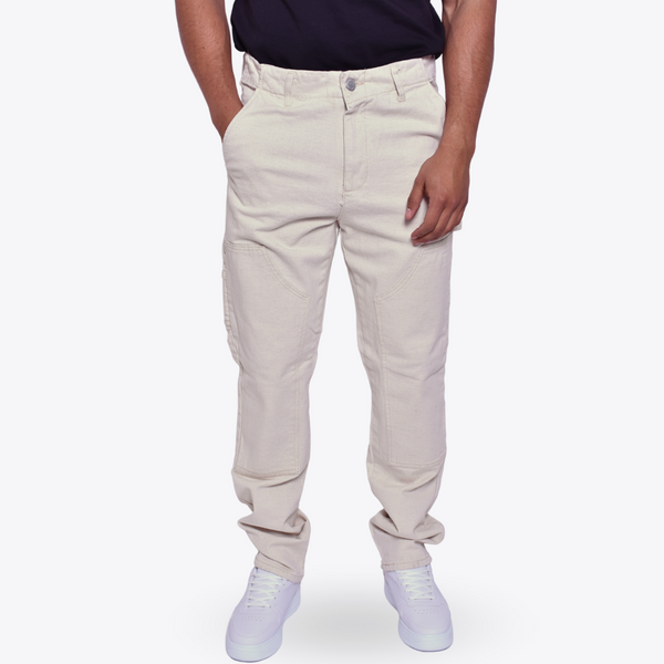 Pantalón de Mezclilla Suavizada Beige Carpintero