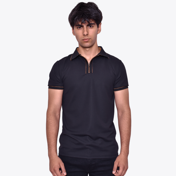 Polo Negra Zipper VIP Collection