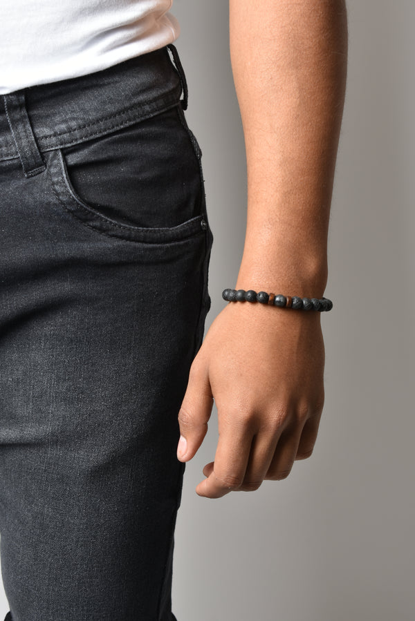 Pulsera Negro/Café Picado