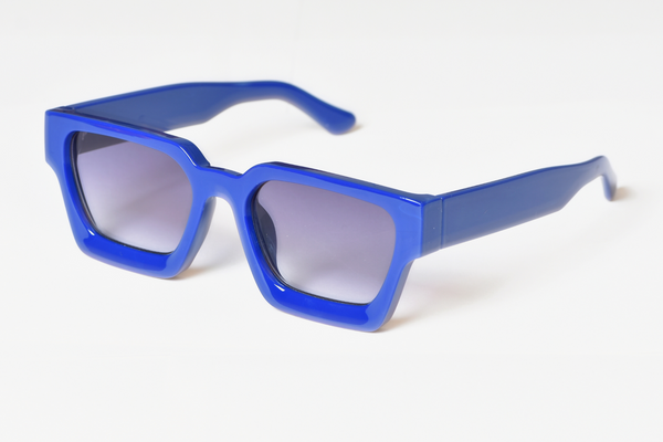 Lentes Semi Rectangular Azules Grueso