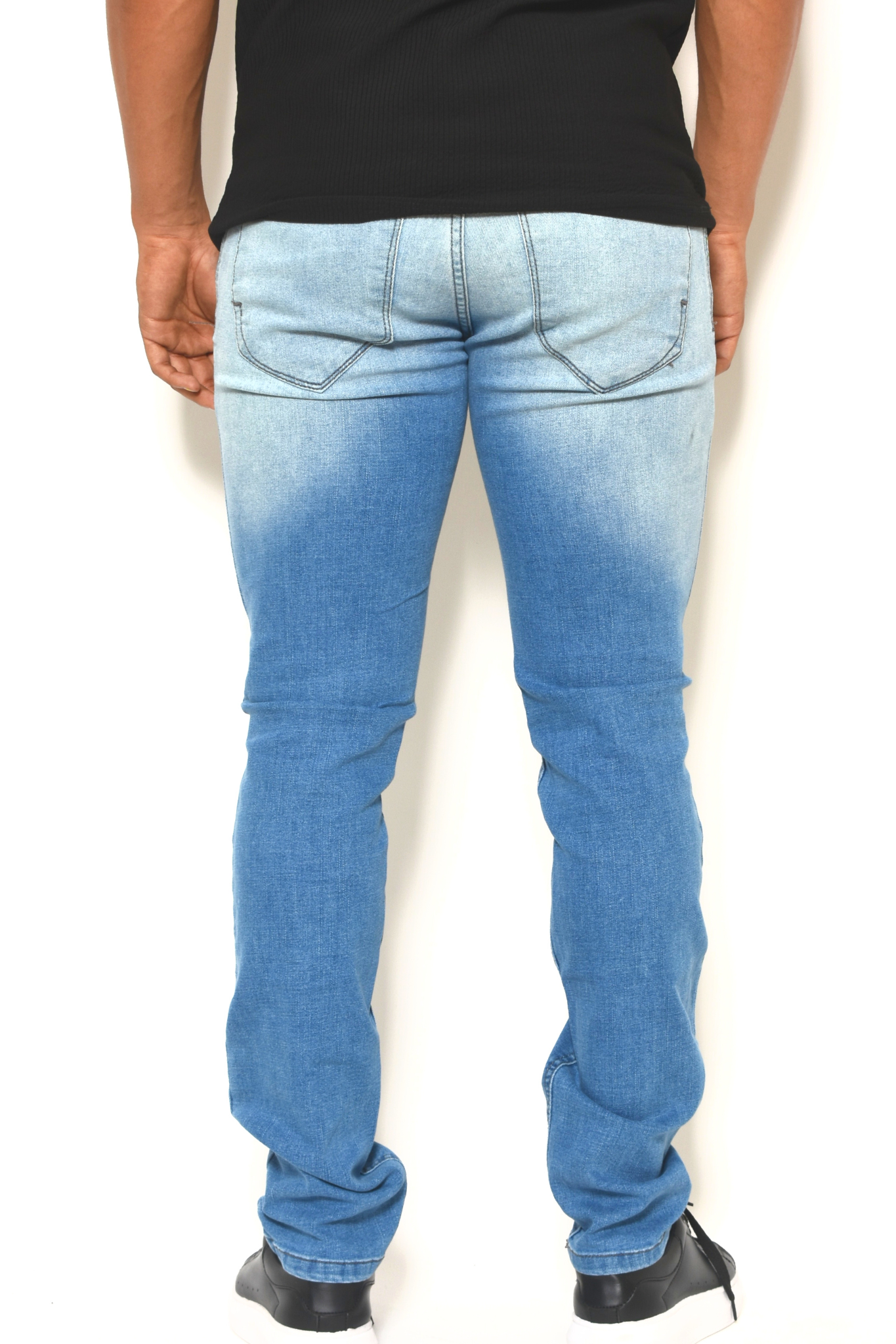 Pantalón De Mezclilla Azul Claro Rasgado Degradado Premium TPS
