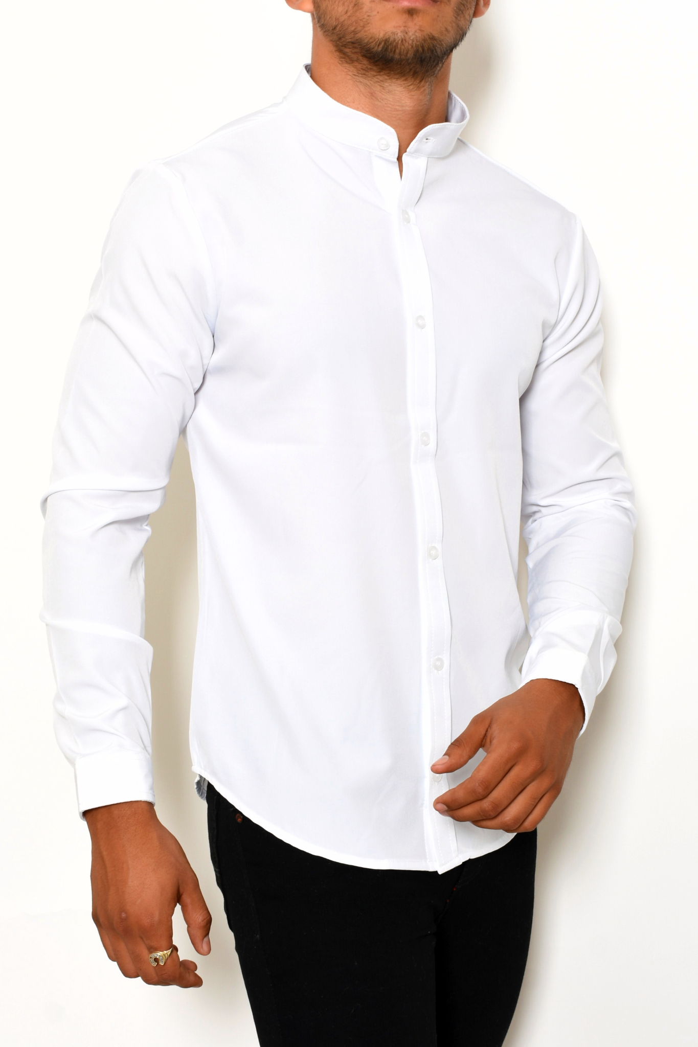 Camisa Blanca Cuello Mao M.L. – Mollerclothing