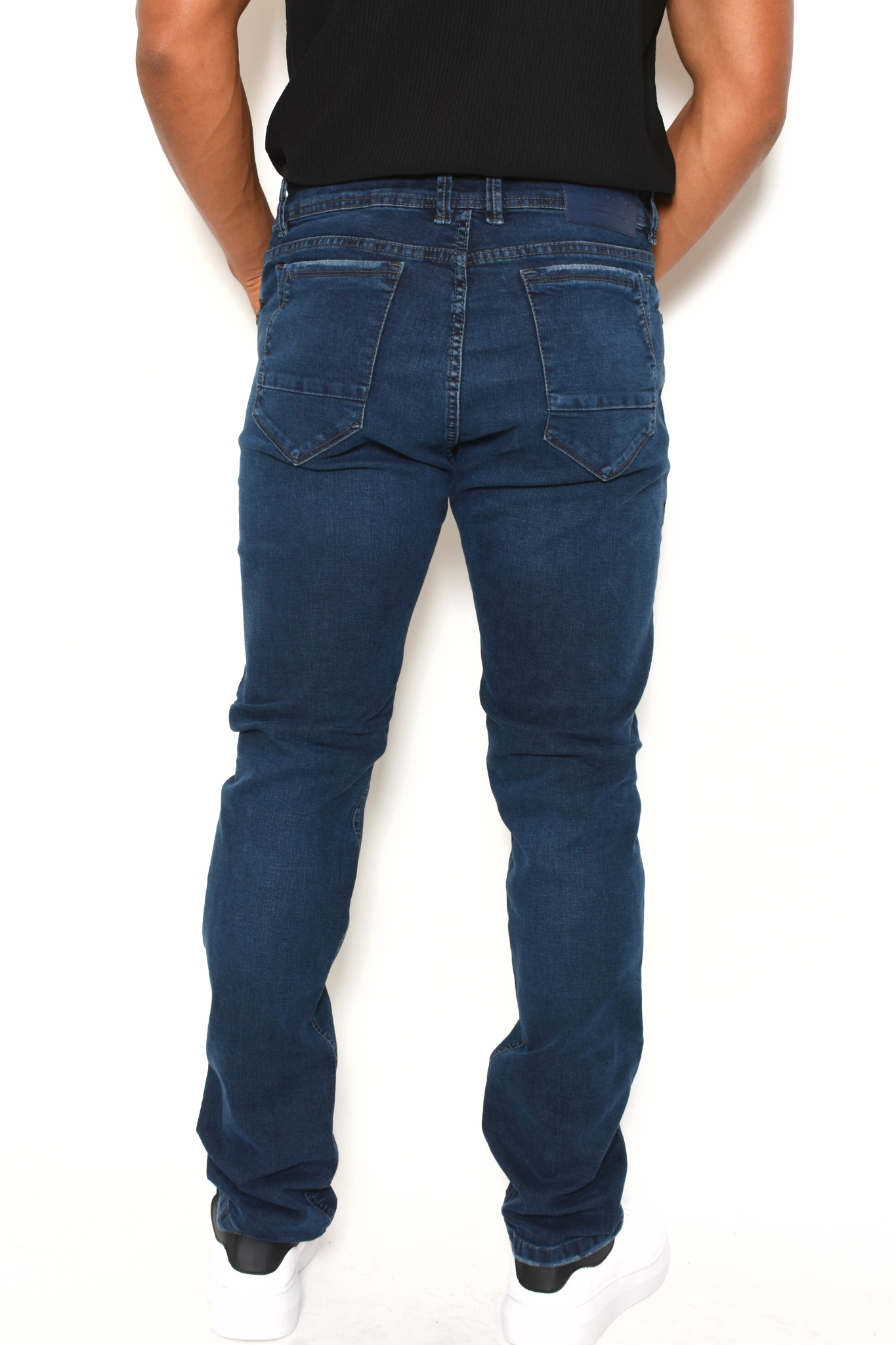 Pantalón de Mezclilla Azul Obscuro Liso Premium Slim TPS