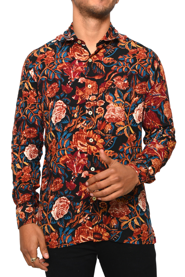 Camisa Estampado Flores Ligera M.L.