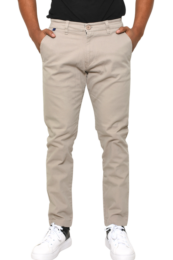 Pantalón Gabardina Corte Regular Beige