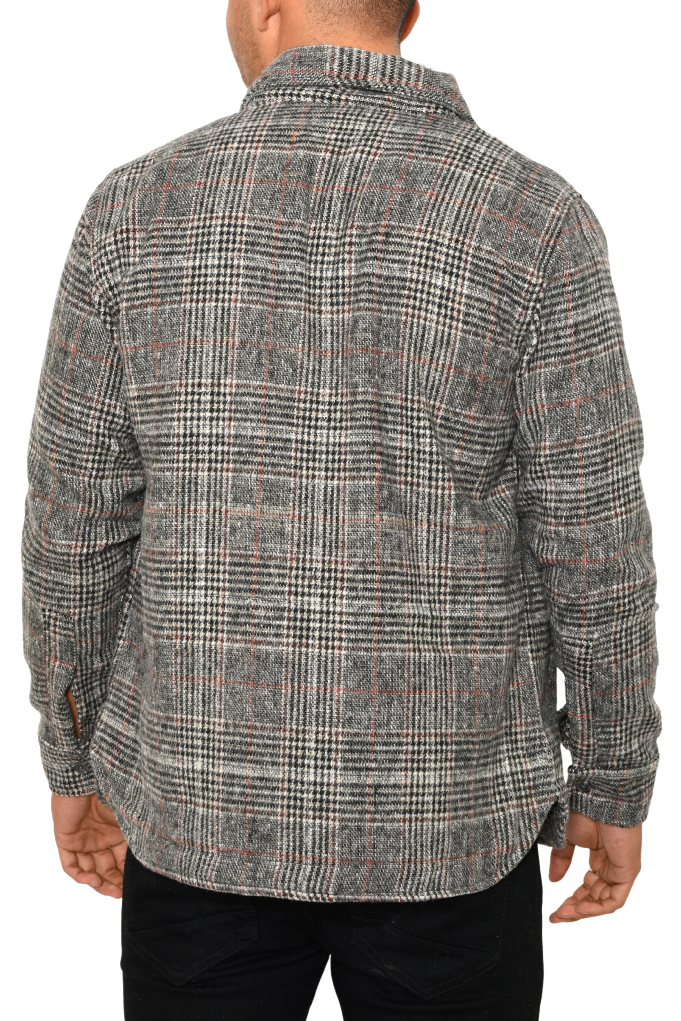 Sobre Camisa Gris Cuadros Línea Roja