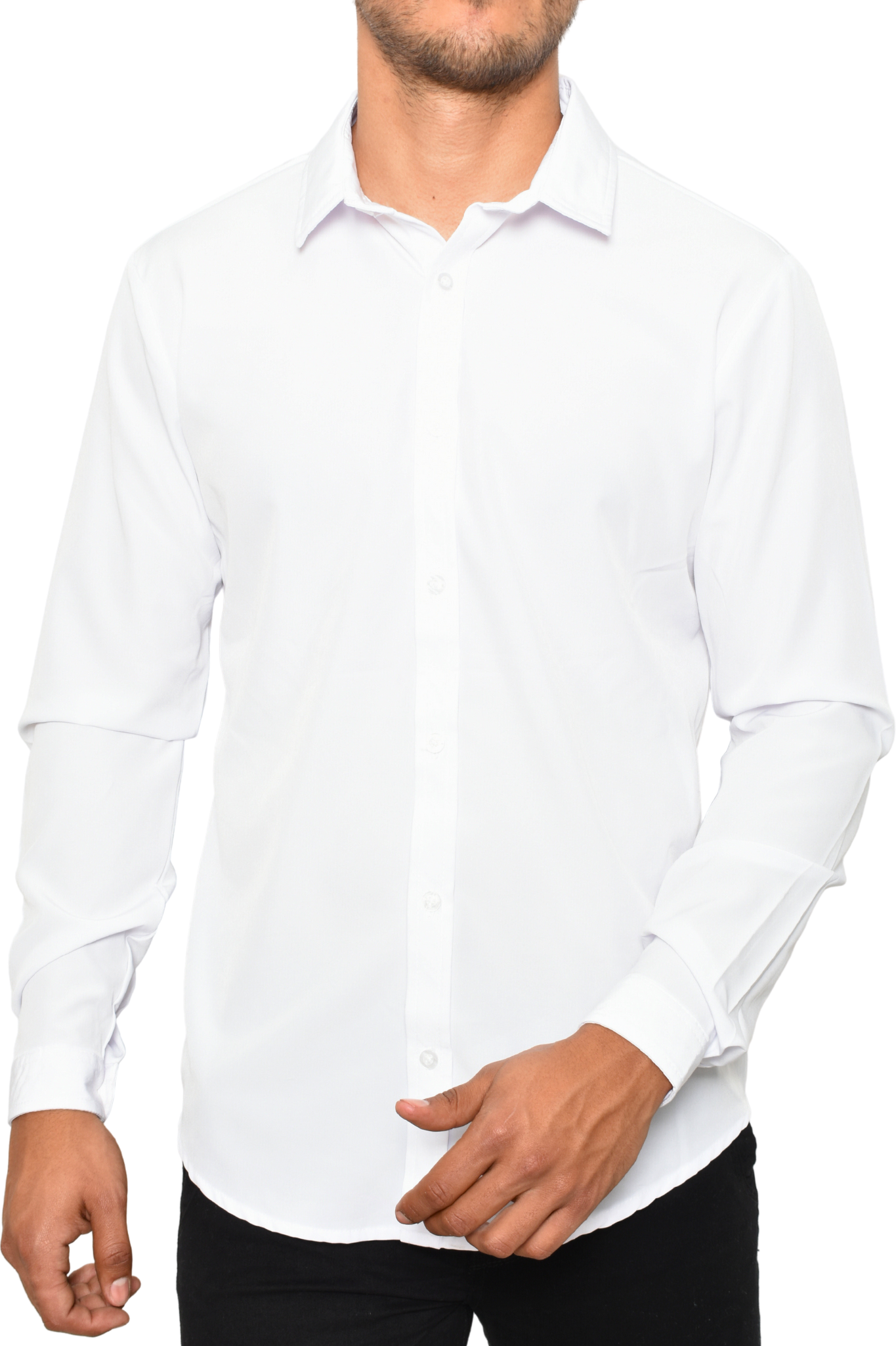Camisa Larga Blanca Cuello Sport – Mollerclothing