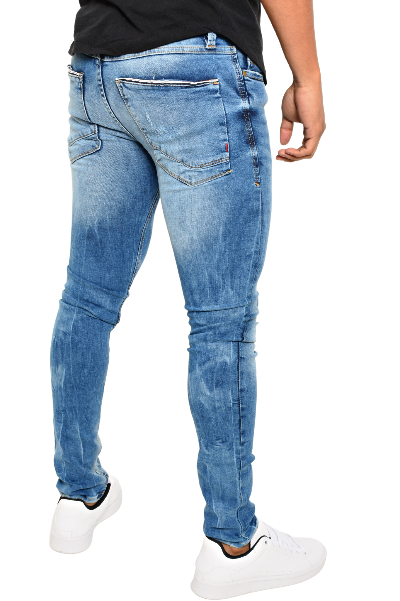Pantalón de Mezclilla Azul Rasgado / Ribeteado Moller