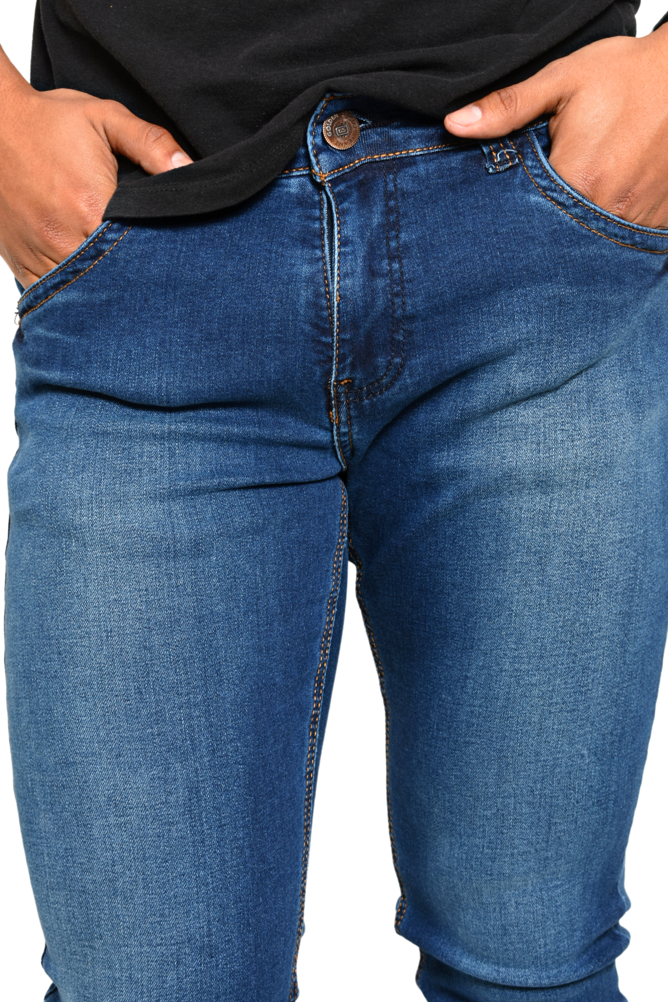 Pantalón de Mezclilla Azul Detalle Etiqueta ''Nex 7'' Bolsillo