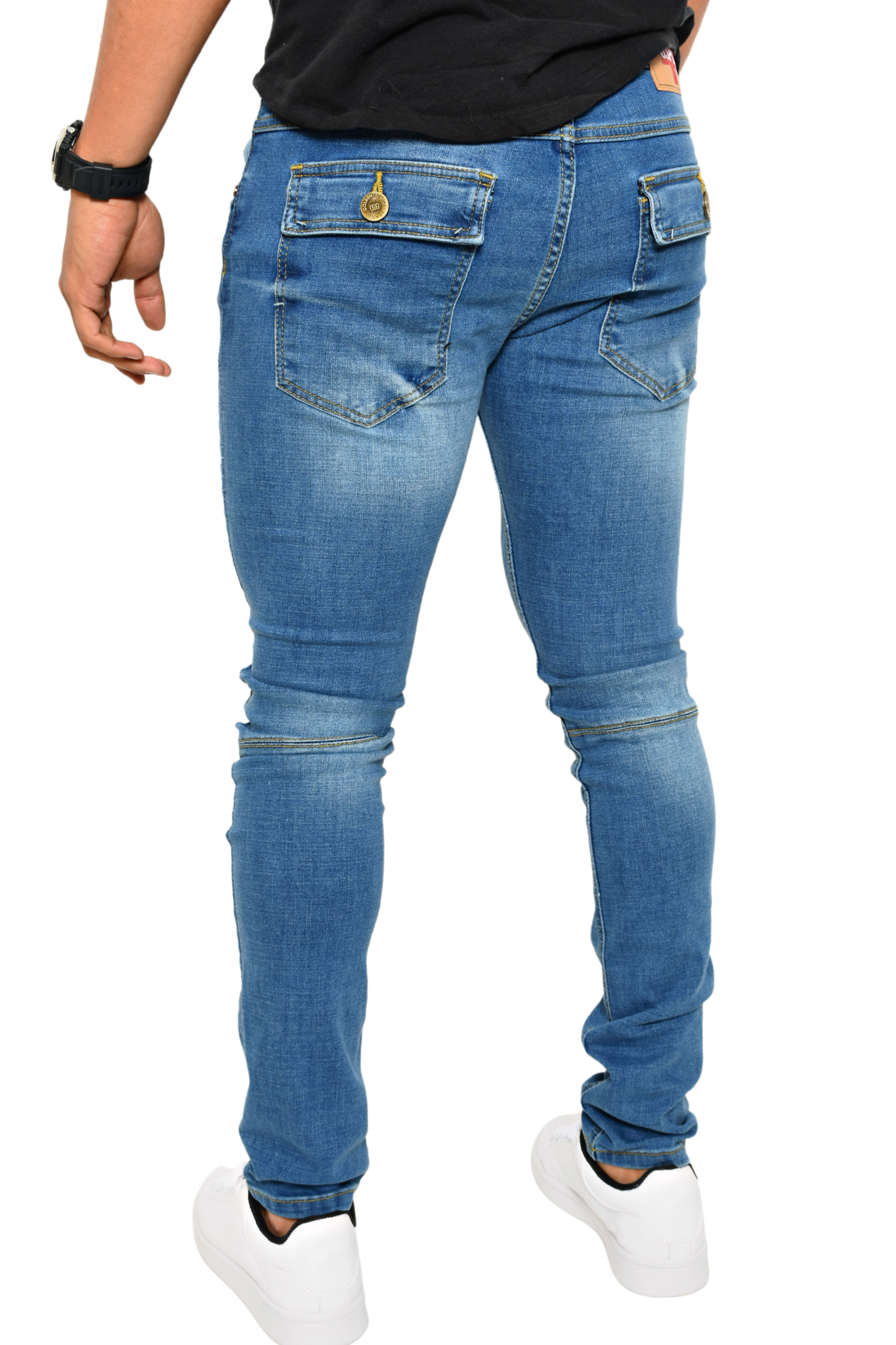 Pantalón de Mezclilla Azul Claro Detalle W Bolsillo
