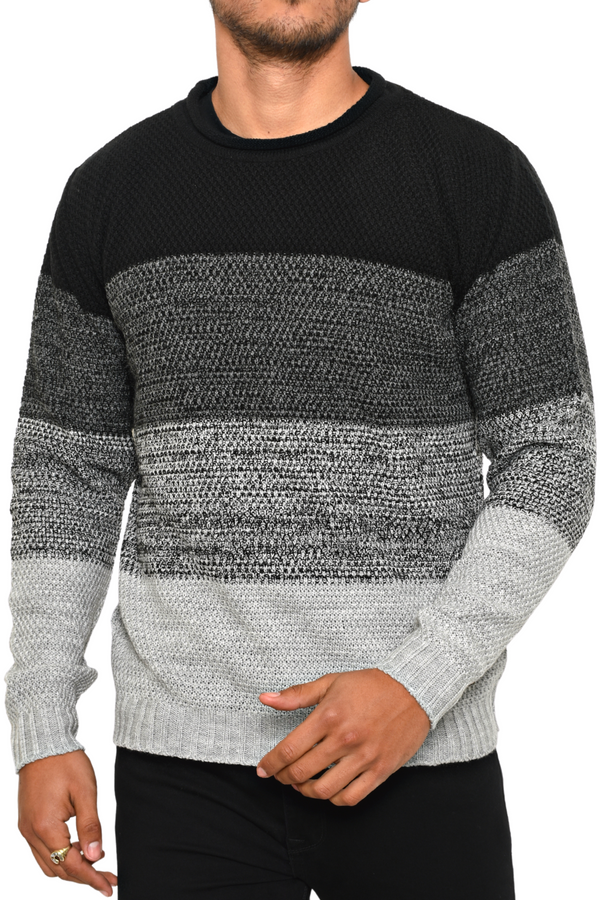 Suéter Combinado Negro / Gris