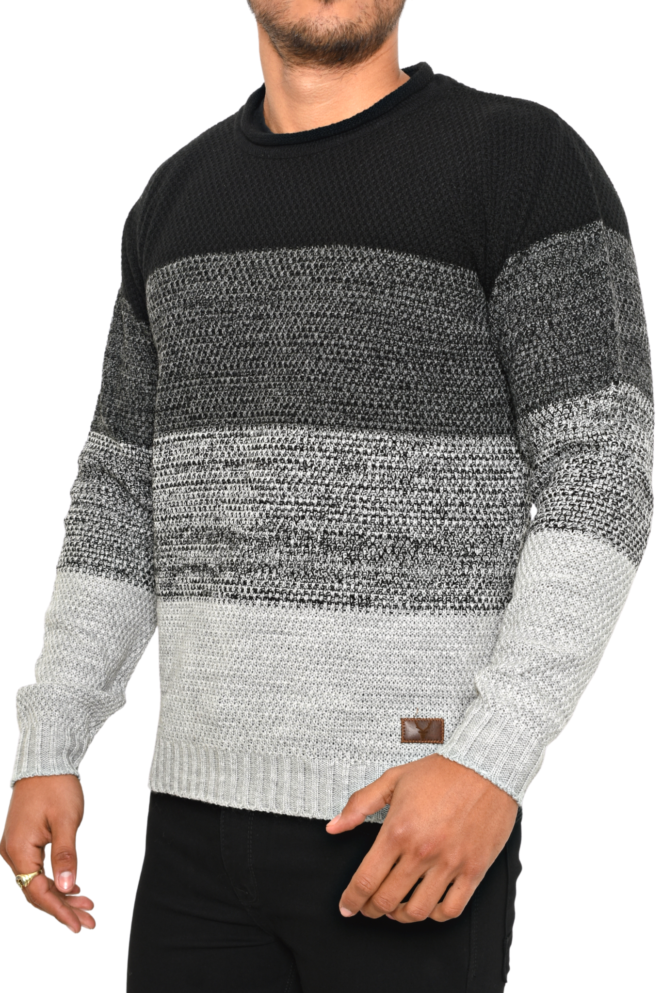 Suéter Combinado Negro / Gris